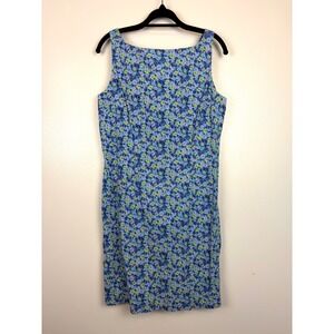 Express Vintage 90s Ditsy Floral Sheath Dress Blue‎ Cotton 13/14 Spring Girly